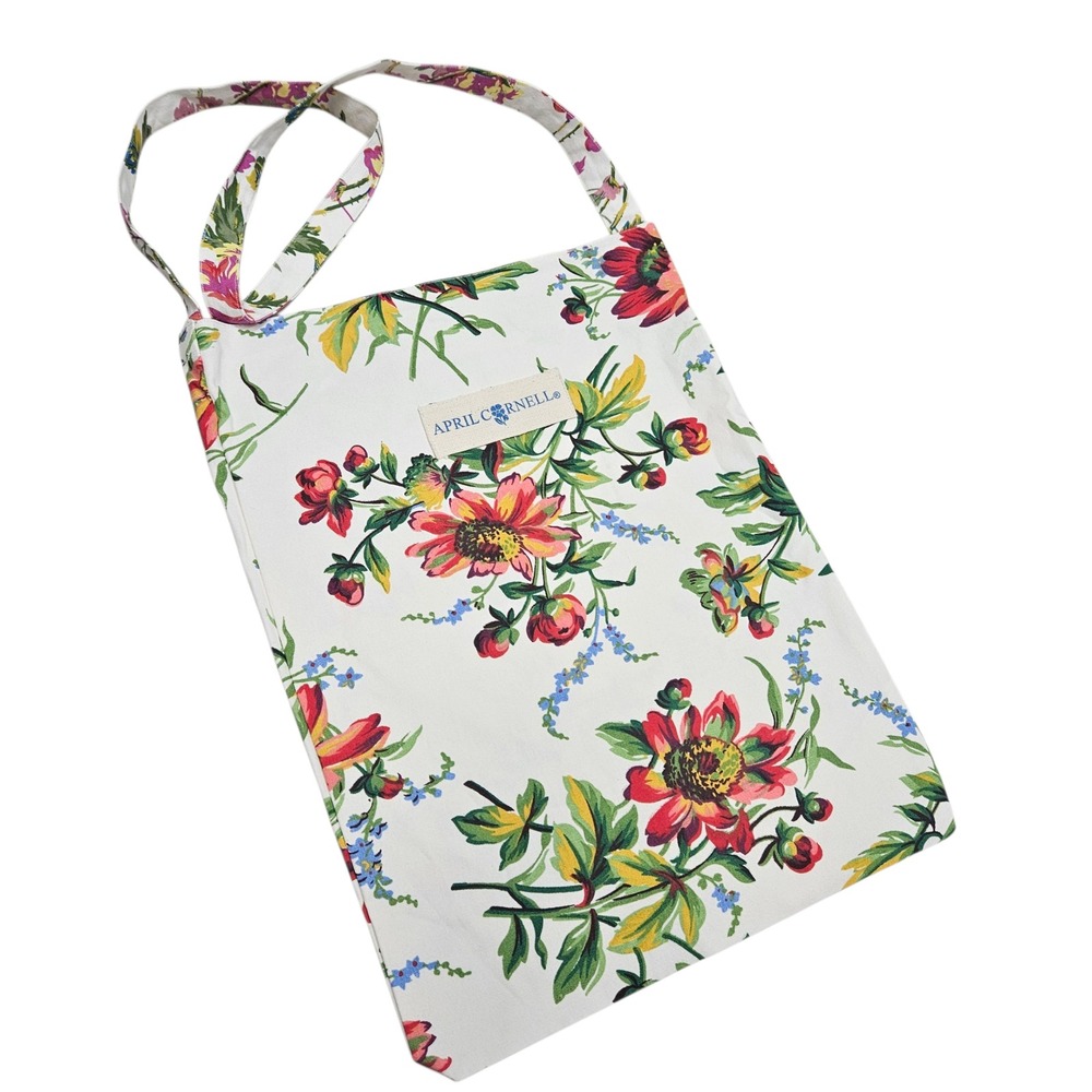 April Cornell Floral Tote Bag Cotton Canvas Flowers Cottagecore Shoulder Bag‎
